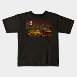 Singapore Skyline from SkyPark at Night Kids T-Shirt